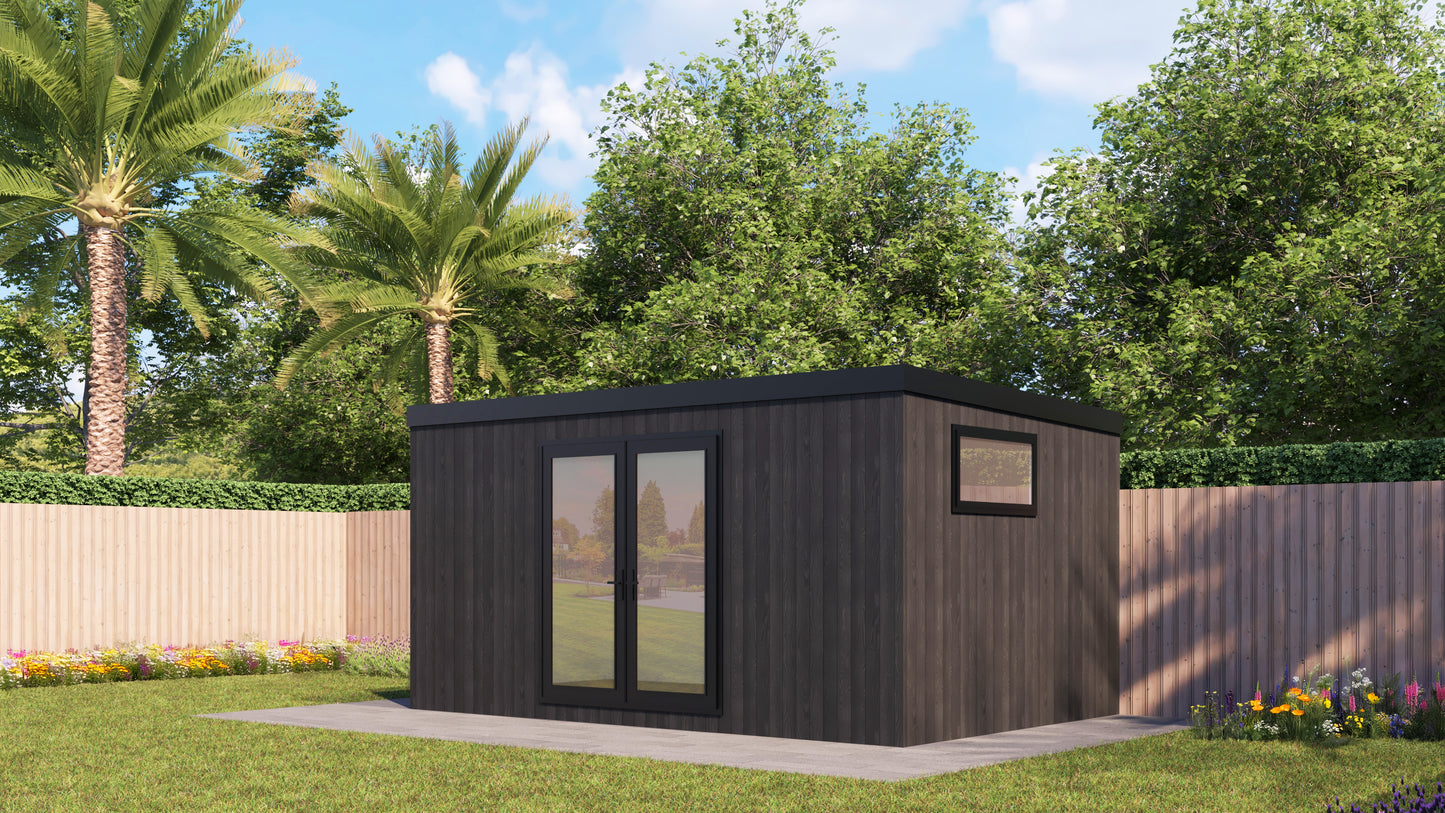 DIY Pent Haus Insulated Garden Room 4.8m x 3.2m Granite - Our Garden Space