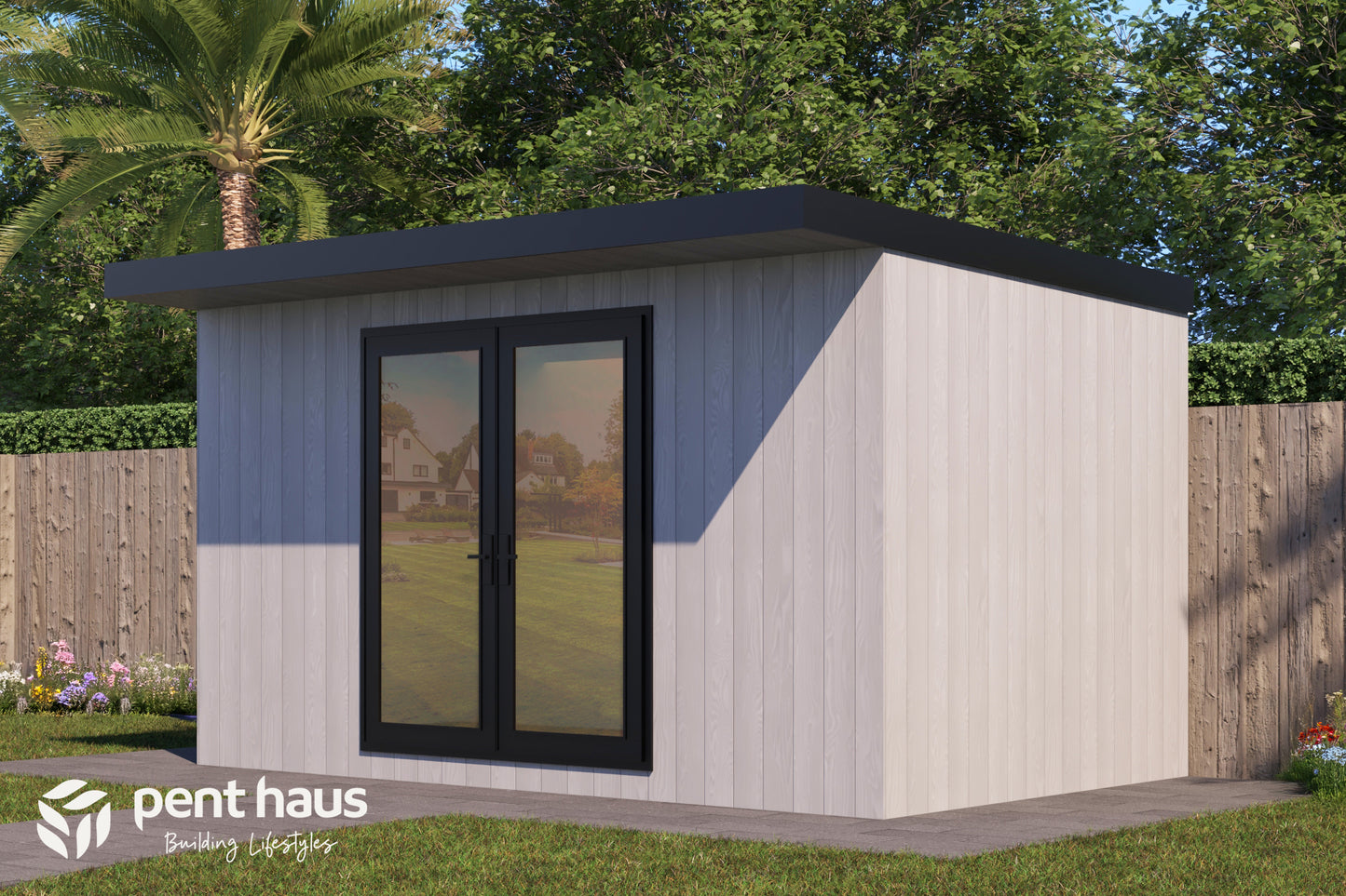 DIY Pent Haus Insulated Garden Room 4.2m x 2.6m Silver Birch - Our Garden Space