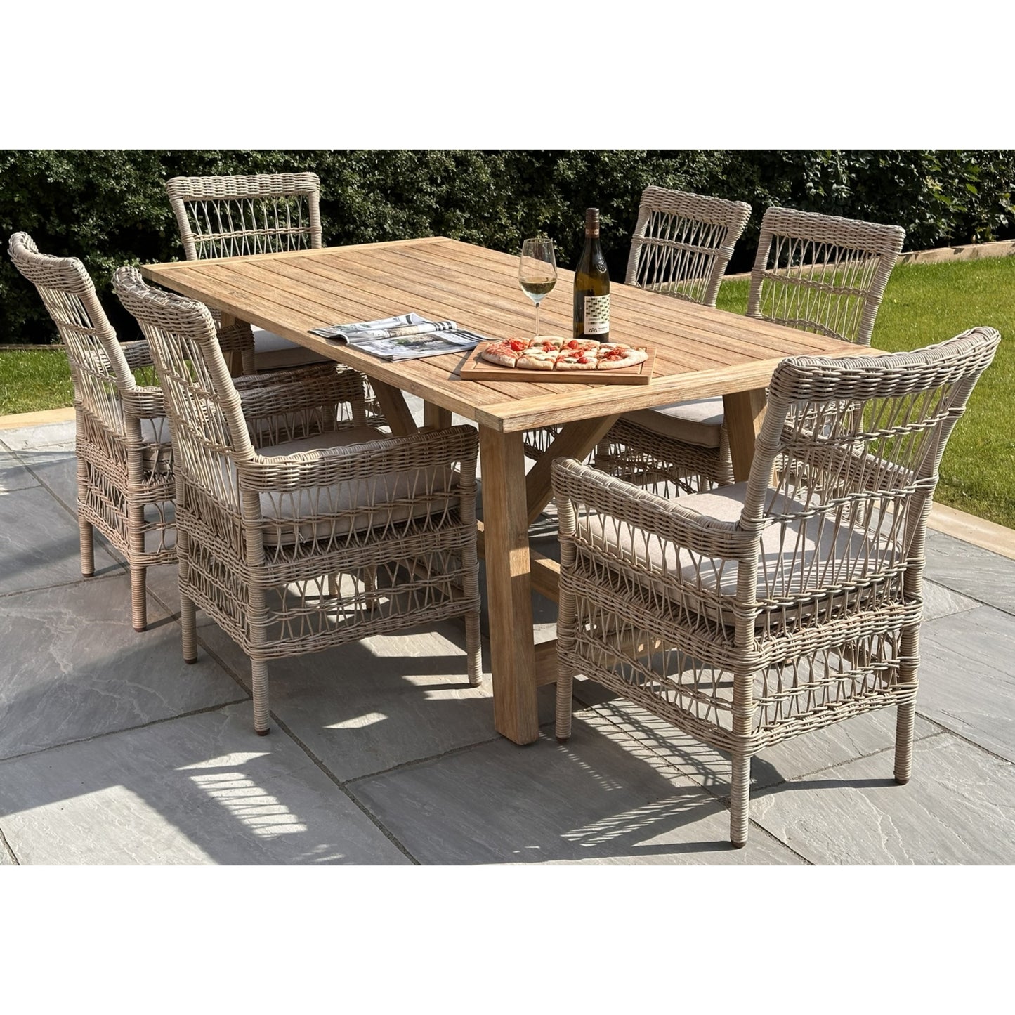 Provence Collection Outdoor Large Dining Table and Chairs - Our Garden Space