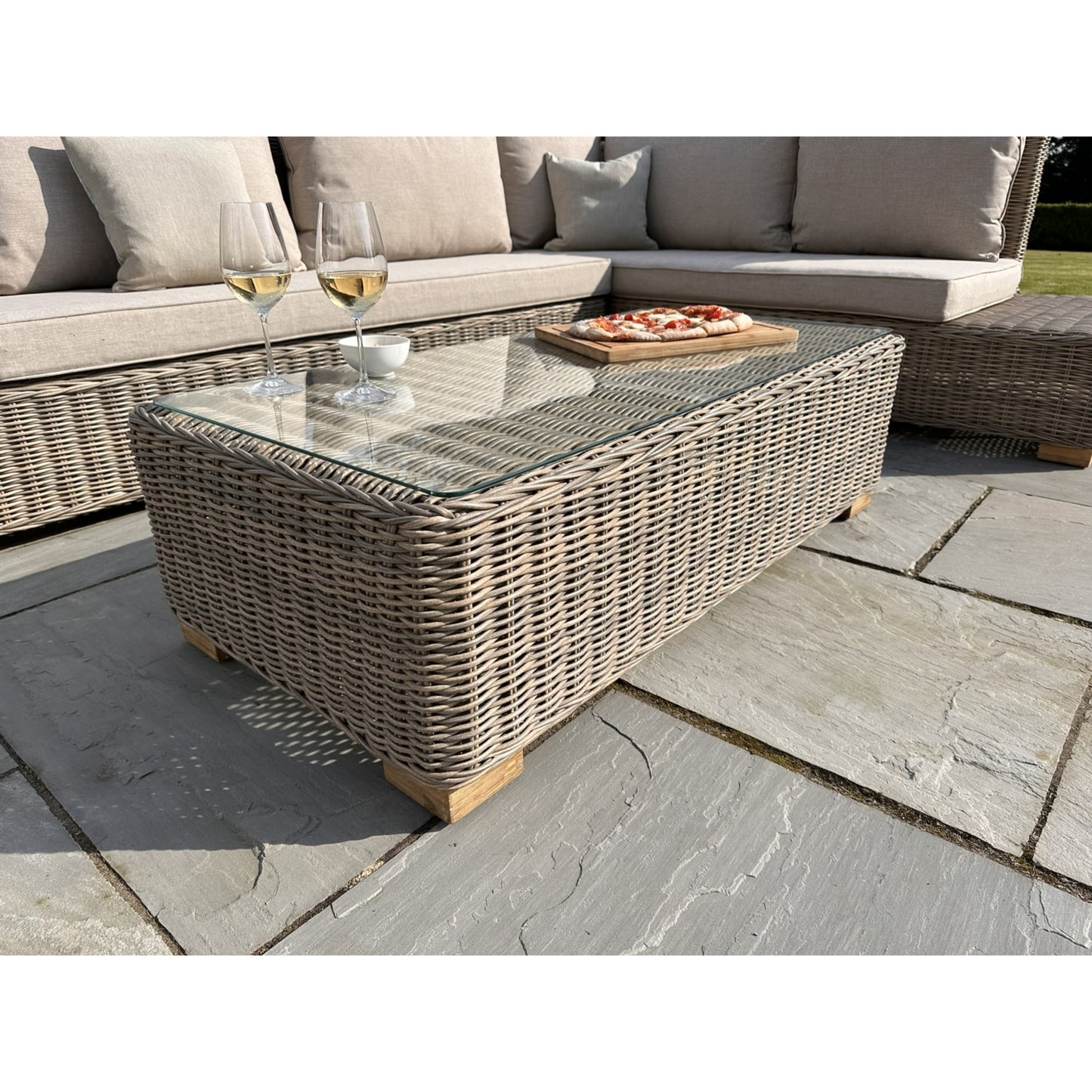 Capri Collection Outdoor Large Corner and Coffee Table Set - Our Garden Space