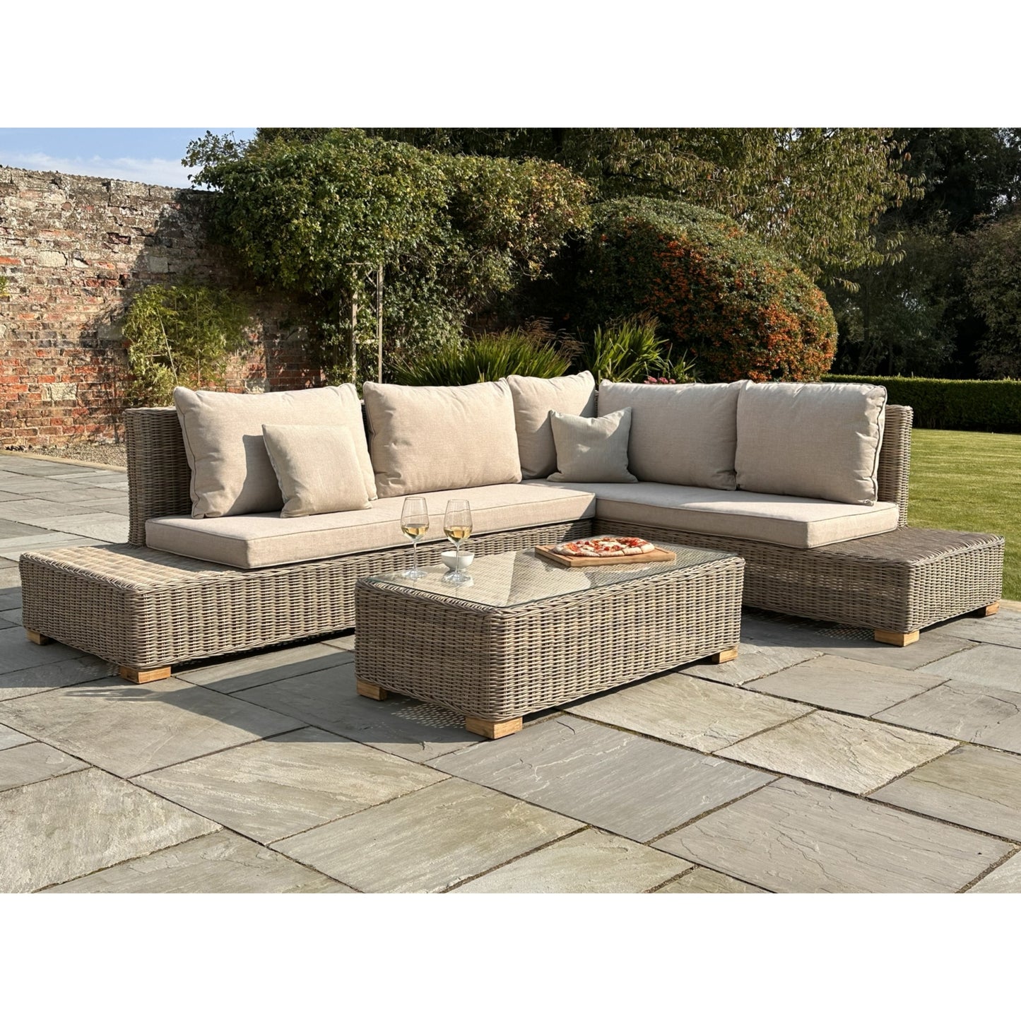 Capri Collection Outdoor Large Corner and Coffee Table Set - Our Garden Space