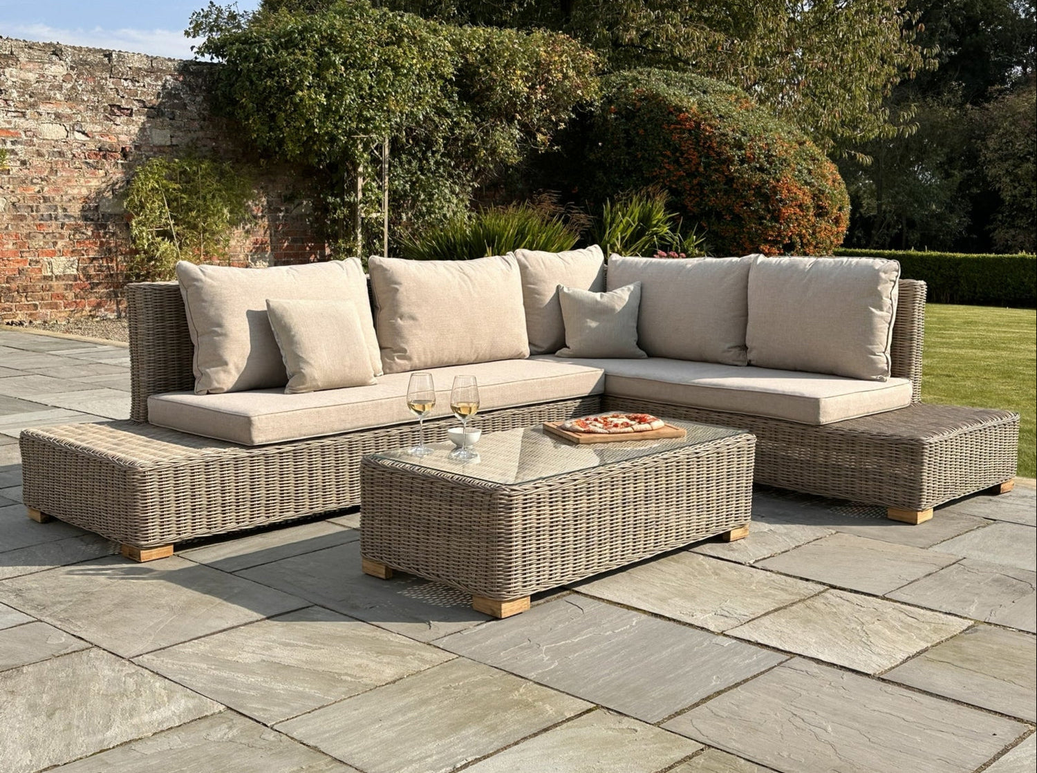 Capri Collection Outdoor Large Corner and Coffee Table Set - Our Garden Space
