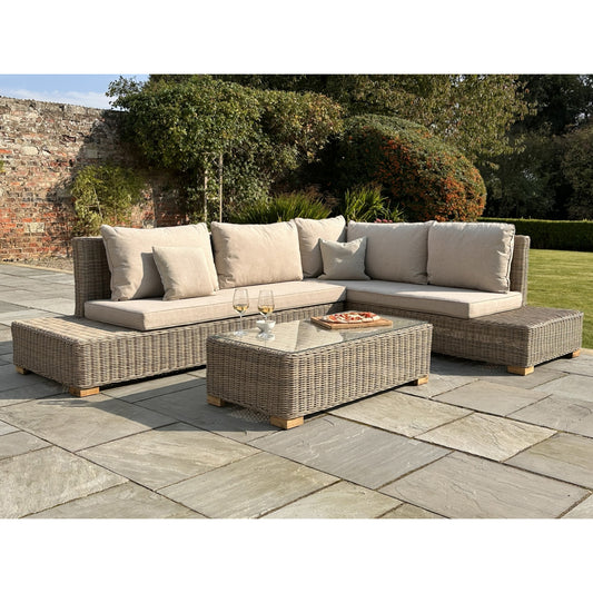 Capri Collection Outdoor Large Corner and Coffee Table Set - Our Garden Space