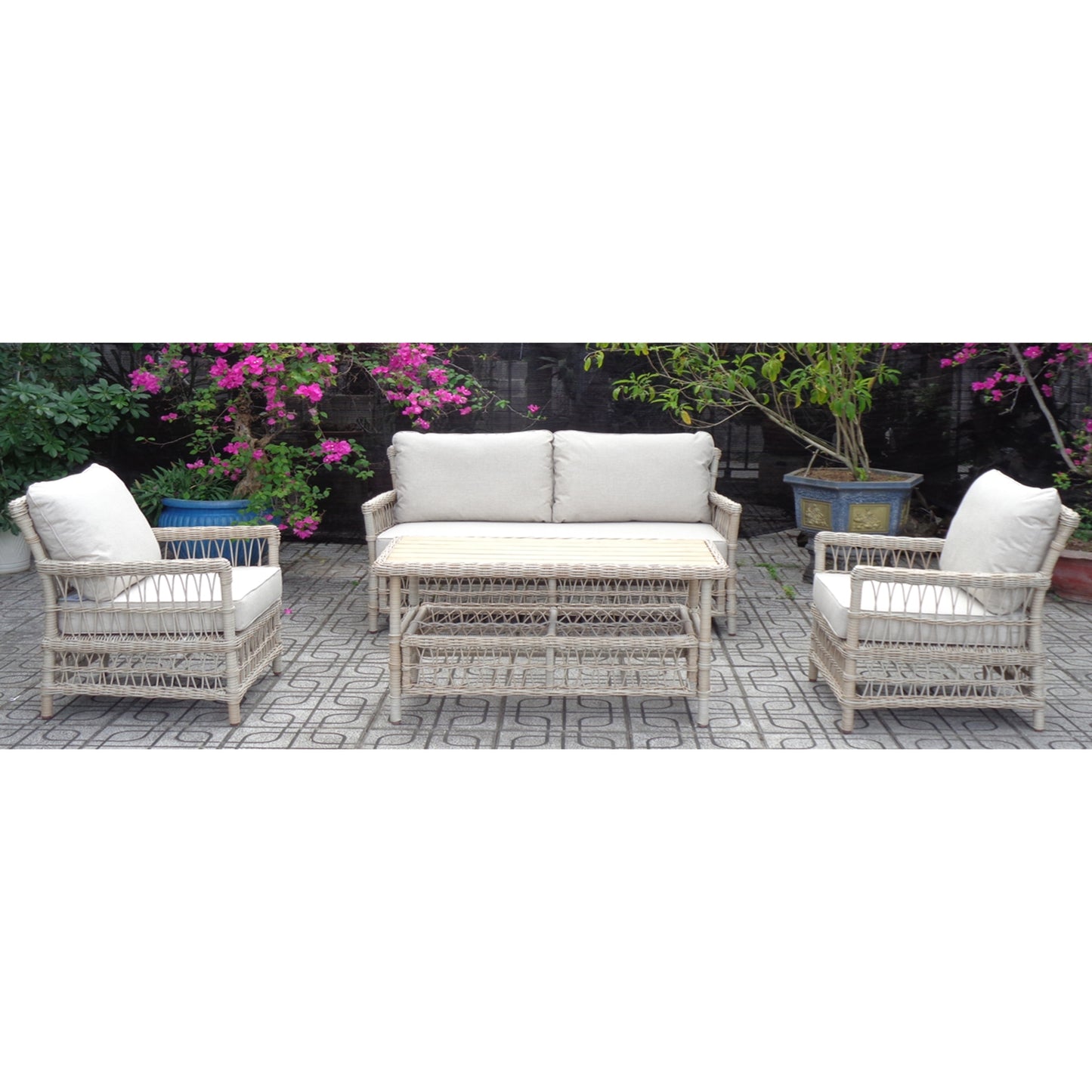 Provence Collection Outdoor 4 Seater Lounge Set - Our Garden Space