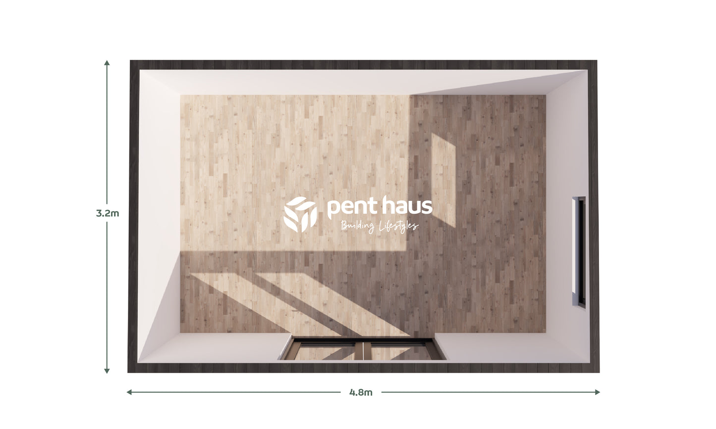 DIY Pent Haus Insulated Garden Room 4.8m x 3.2m Granite - Our Garden Space