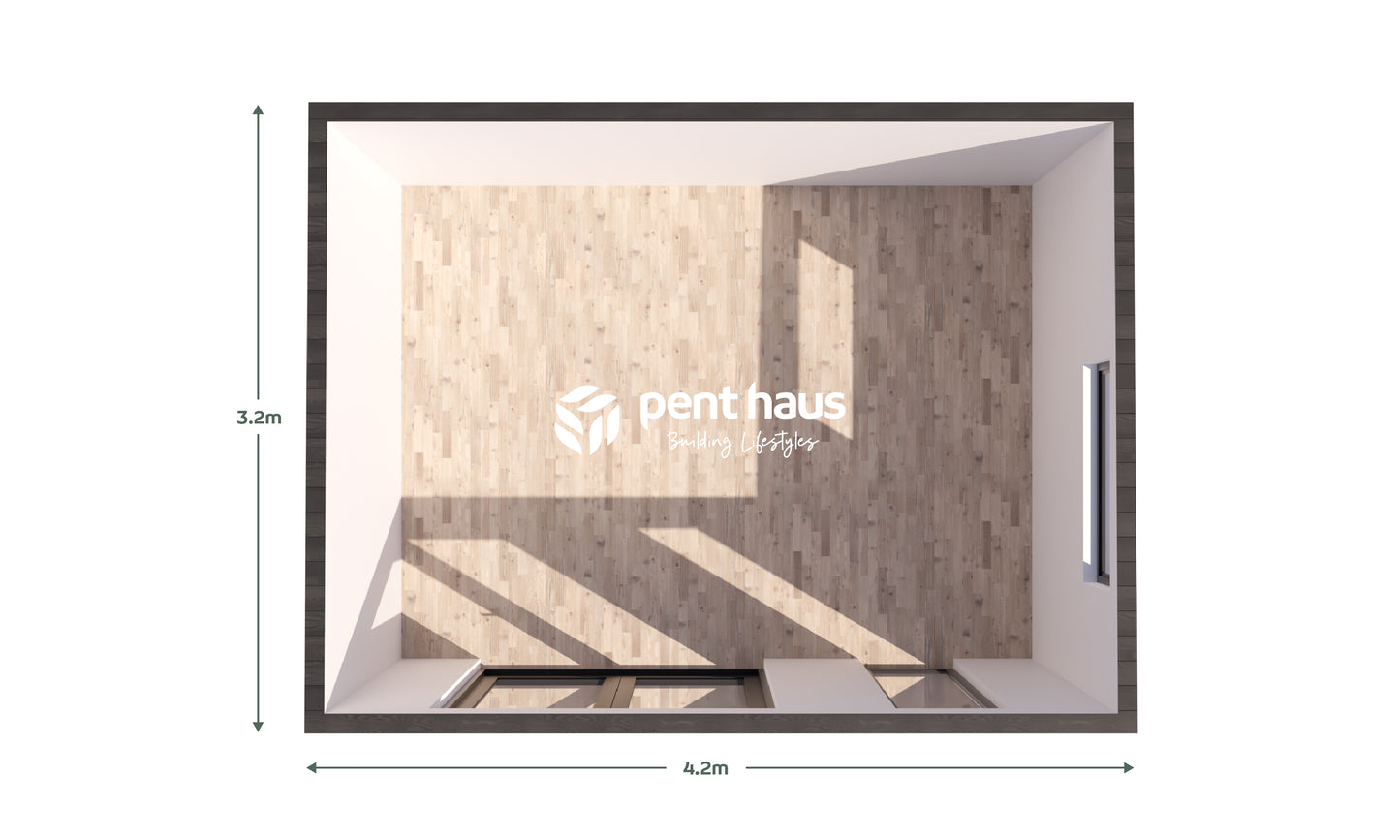 DIY Pent Haus Insulated Garden Room 4.2m x 3.2m Granite - Our Garden Space