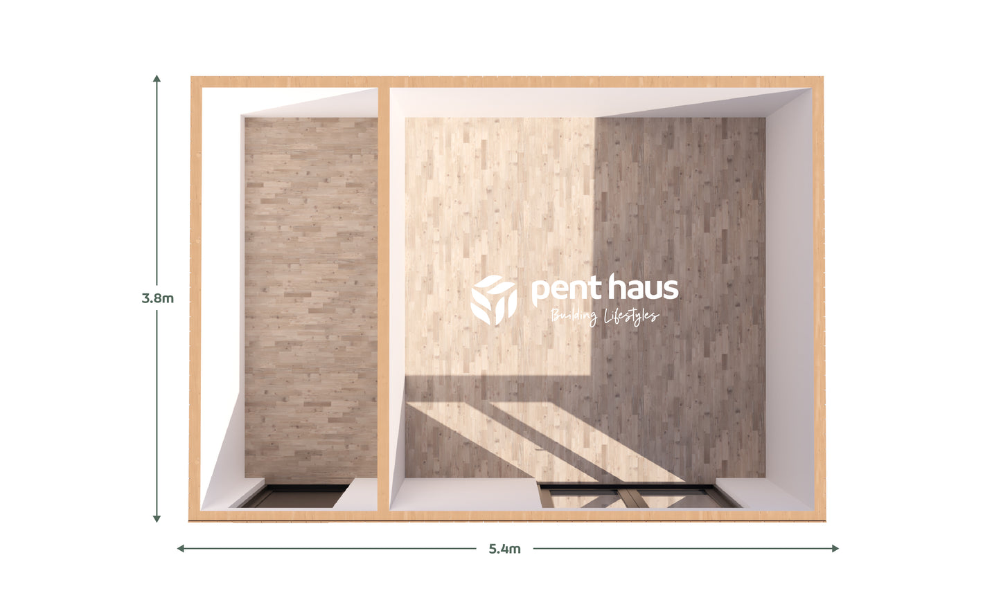 DIY Pent Haus Insulated Garden Room 5.4m x 3.8m Cedar - Our Garden Space