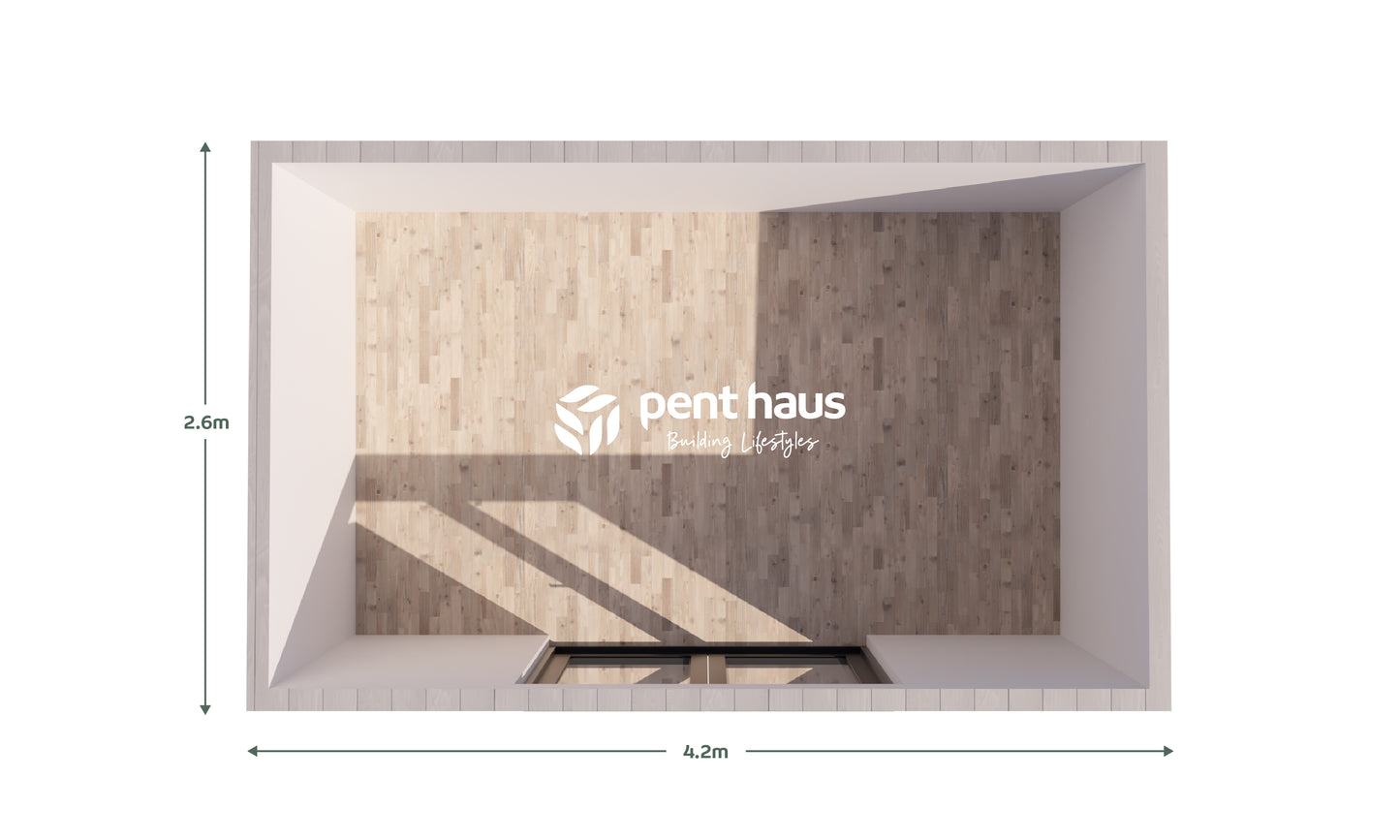 DIY Pent Haus Insulated Garden Room 4.2m x 2.6m Silver Birch - Our Garden Space