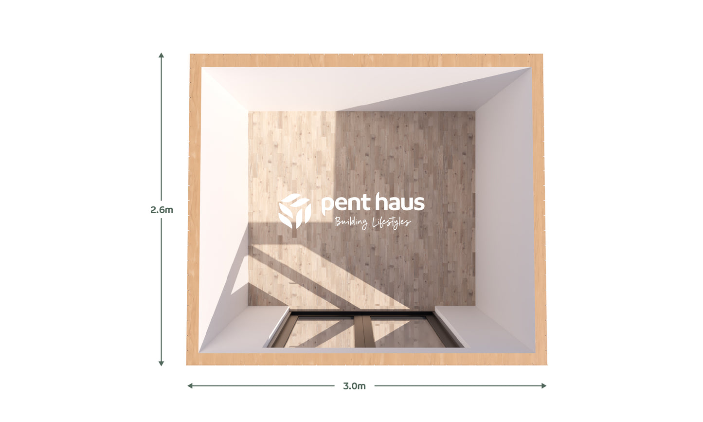 DIY Pent Haus Insulated Garden Room 3.0m x 2.6m Cedar - Our Garden Space