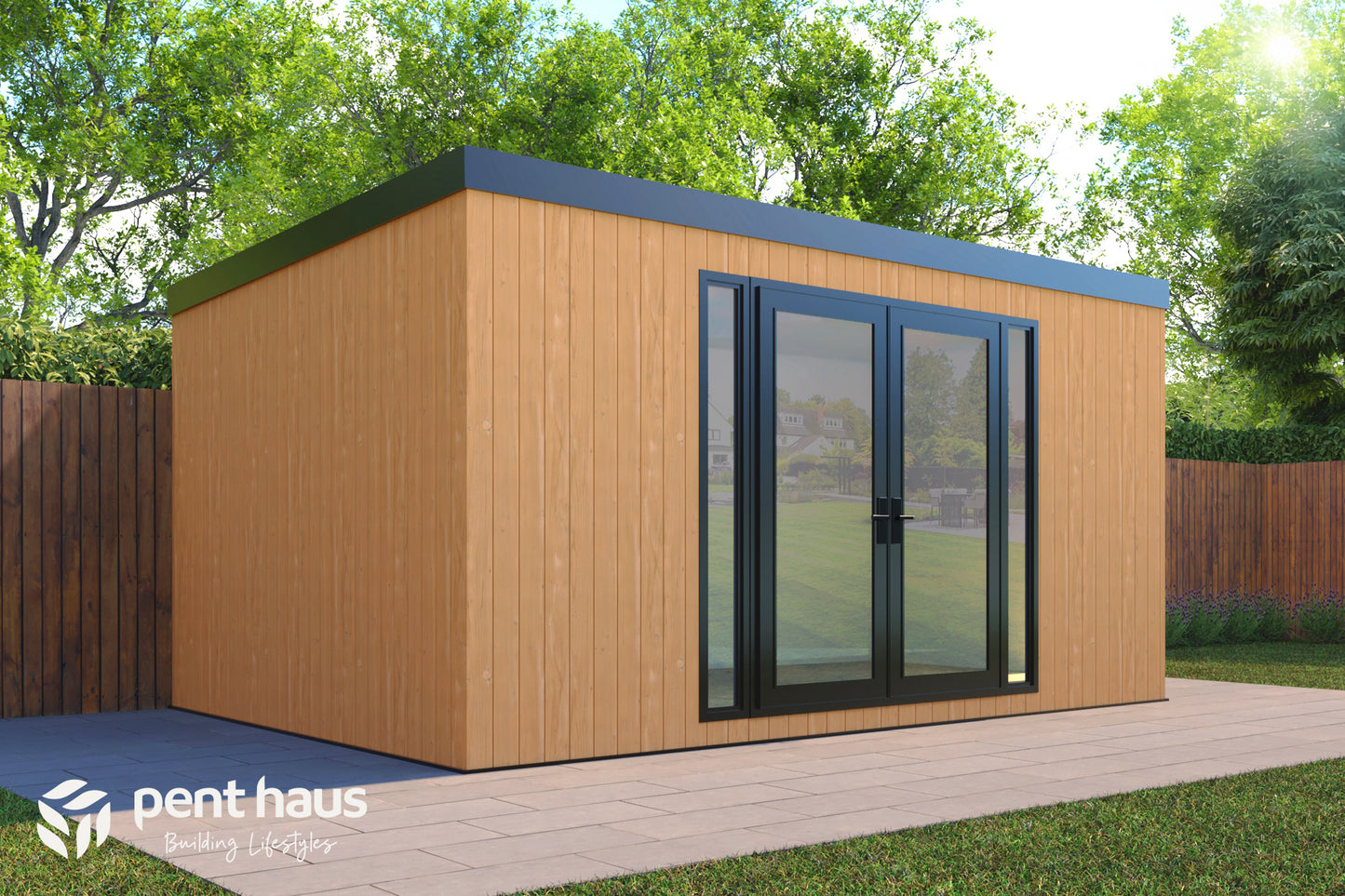 DIY Pent Haus Insulated Garden Room 4.8m x 3.2m Cedar - Our Garden Space