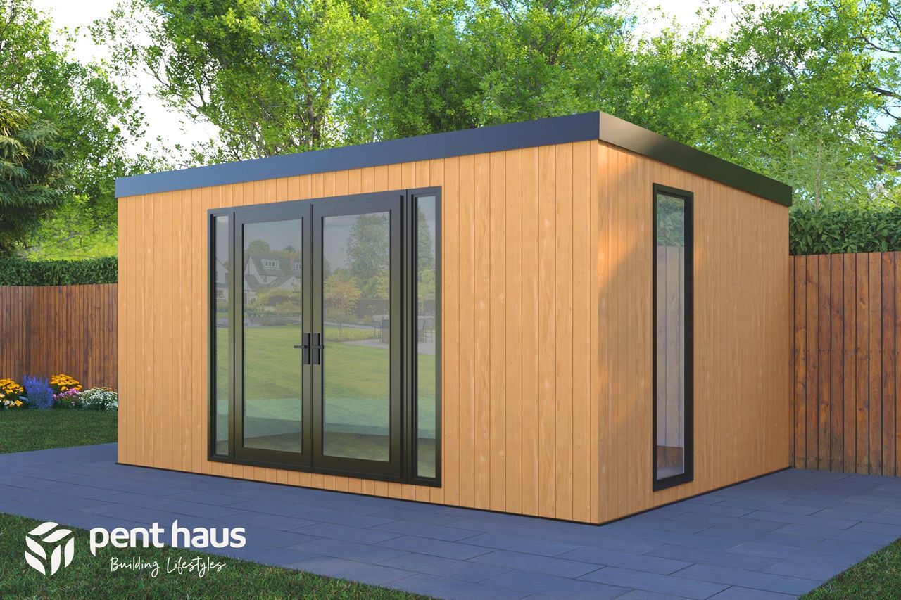 DIY Pent Haus Insulated Garden Room 4.8m x 3.2m Cedar - Our Garden Space