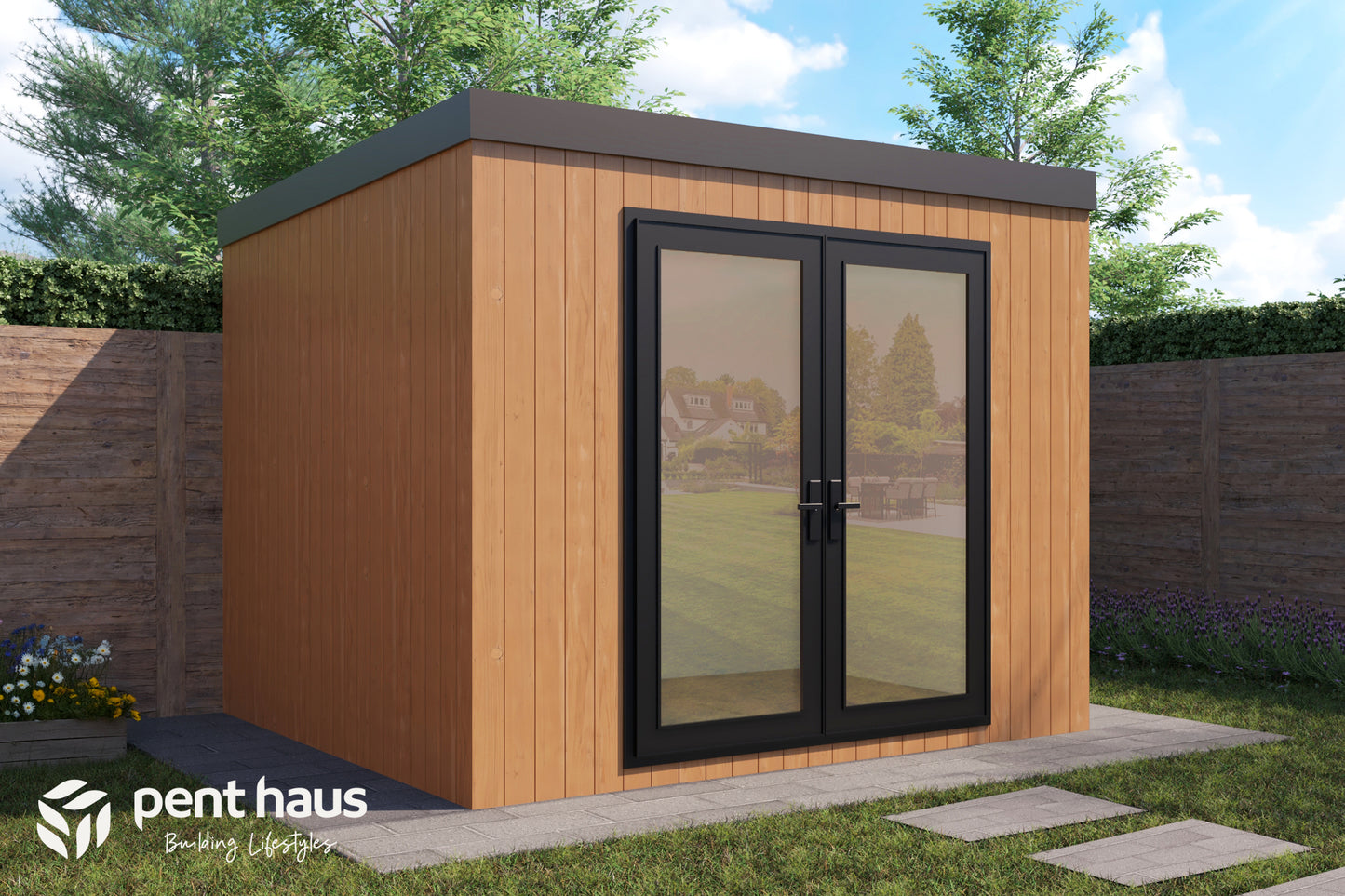 DIY Pent Haus Insulated Garden Room 3.0m x 2.6m Cedar - Our Garden Space