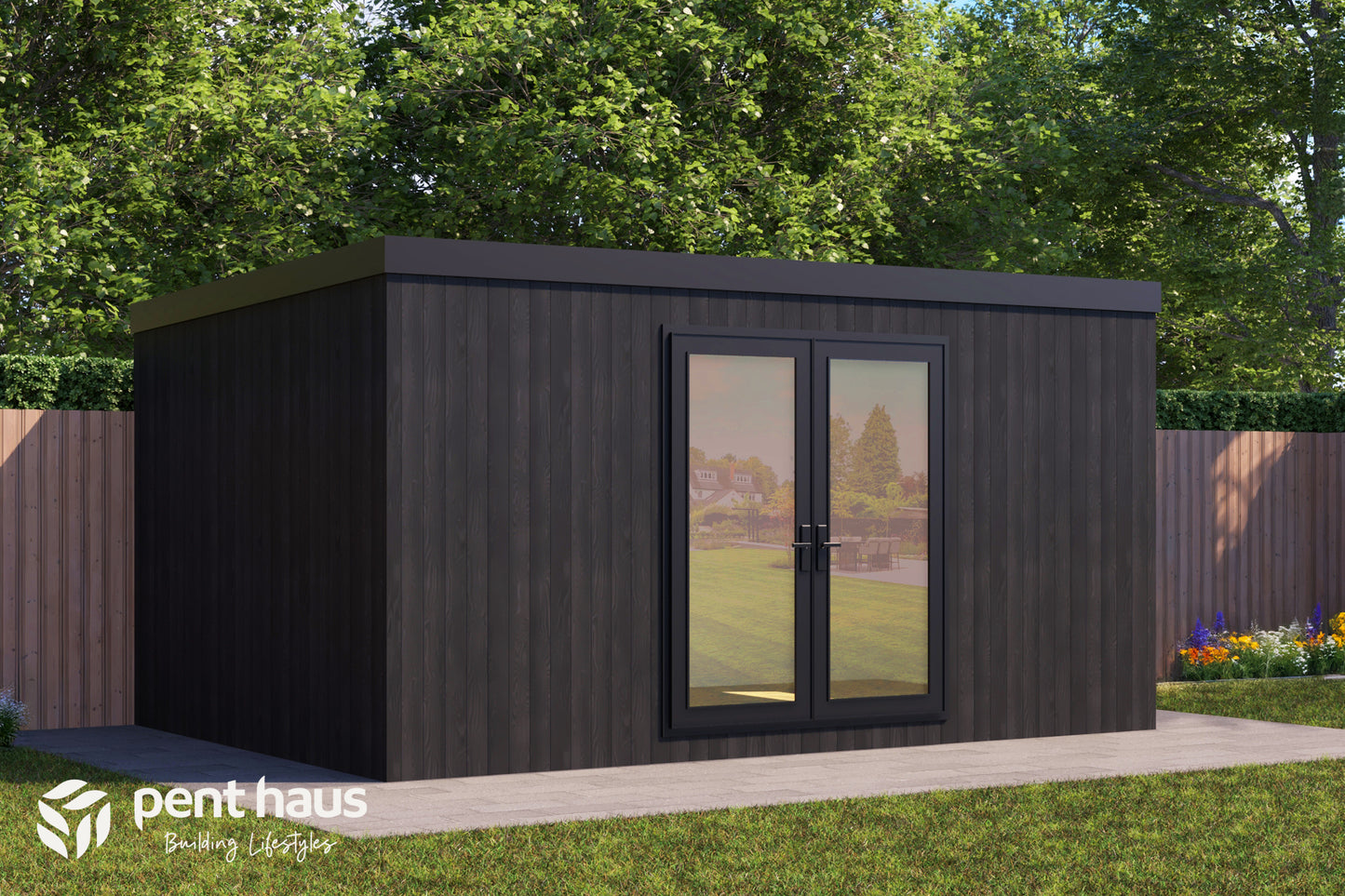 DIY Pent Haus Insulated Garden Room 4.8m x 3.2m Granite - Our Garden Space