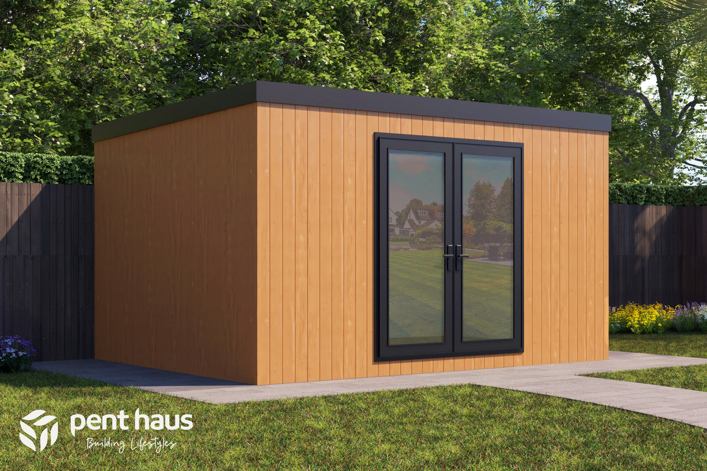 DIY Pent Haus Insulated Garden Room 4.2m x 3.2m Cedar - Our Garden Space