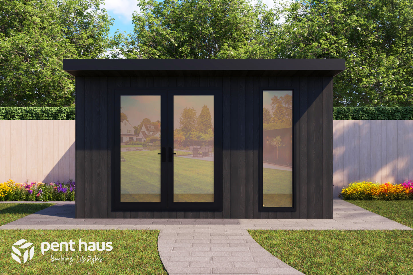 DIY Pent Haus Insulated Garden Room 4.2m x 3.2m Granite - Our Garden Space