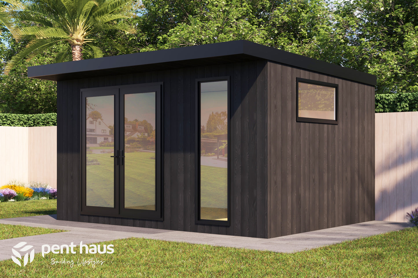 DIY Pent Haus Insulated Garden Room 4.2m x 3.2m Granite - Our Garden Space
