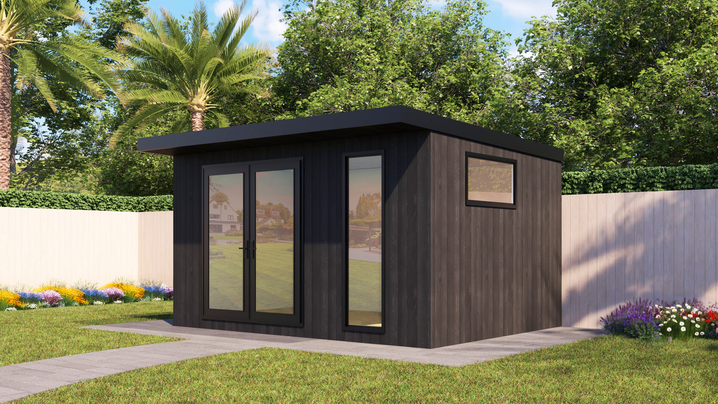 DIY Pent Haus Insulated Garden Room 4.2m x 3.2m Granite - Our Garden Space