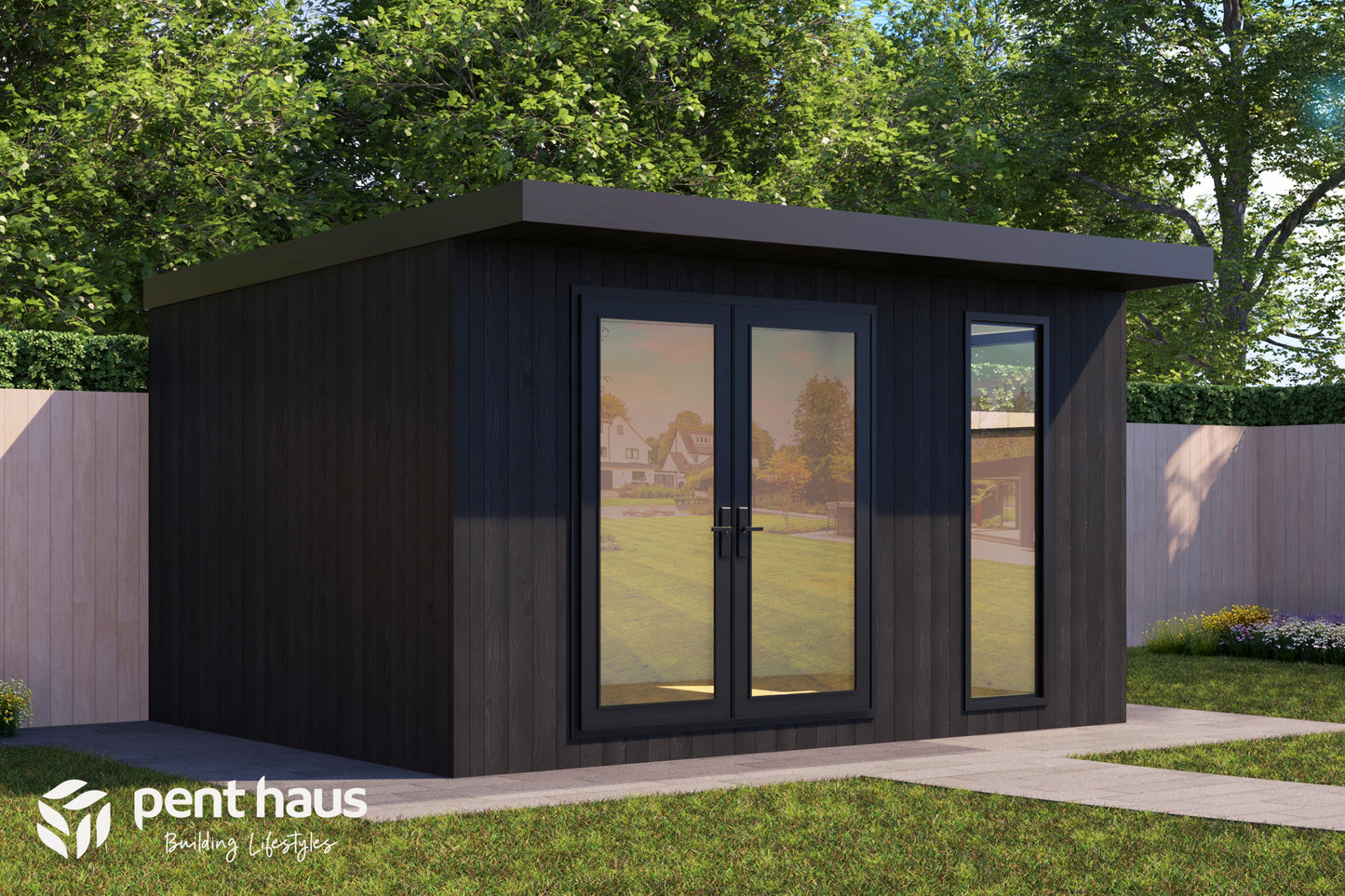 DIY Pent Haus Insulated Garden Room 4.2m x 3.2m Granite - Our Garden Space