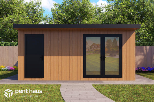DIY Pent Haus Insulated Garden Room 5.4m x 3.8m Cedar - Our Garden Space