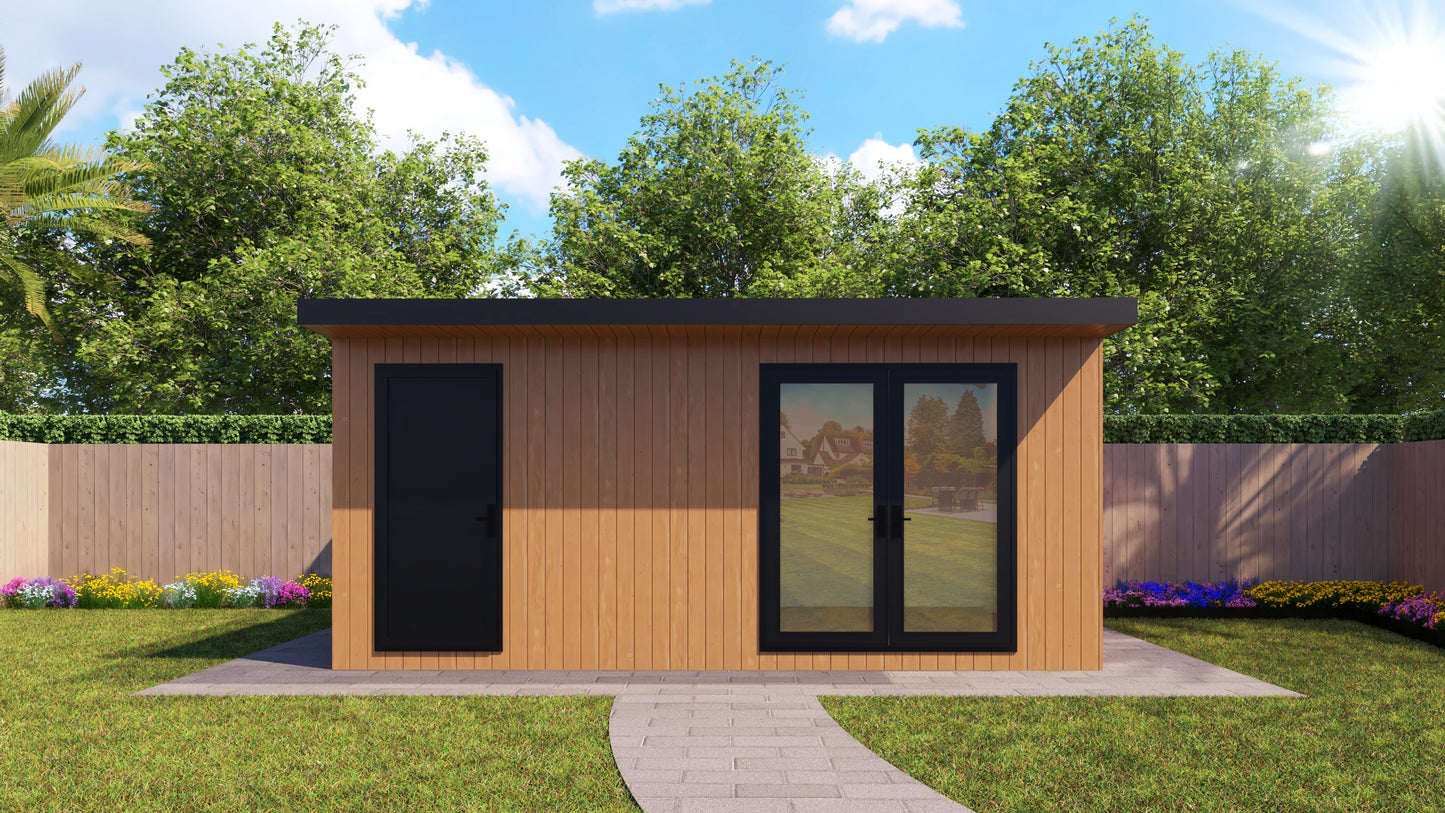 DIY Pent Haus Insulated Garden Room 5.4m x 3.8m Cedar - Our Garden Space