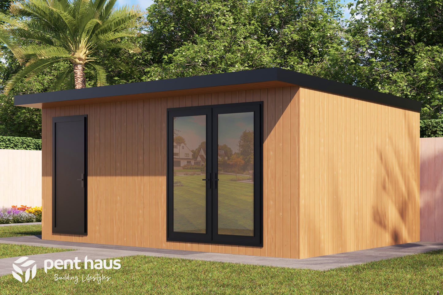 DIY Pent Haus Insulated Garden Room 5.4m x 3.8m Cedar - Our Garden Space