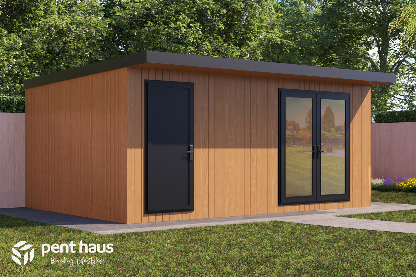 DIY Pent Haus Insulated Garden Room 5.4m x 3.8m Cedar - Our Garden Space