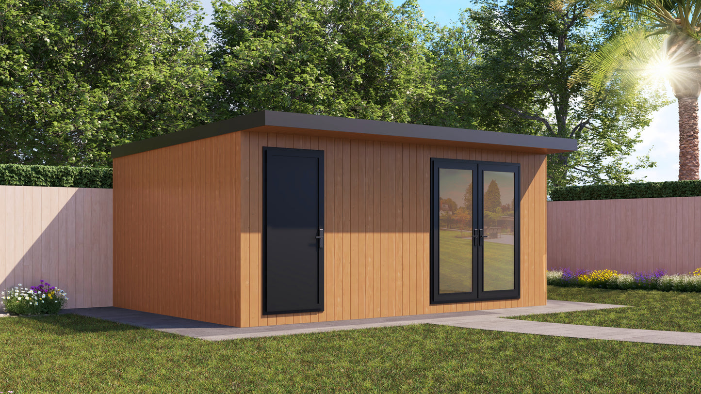 DIY Pent Haus Insulated Garden Room 5.4m x 3.8m Cedar - Our Garden Space