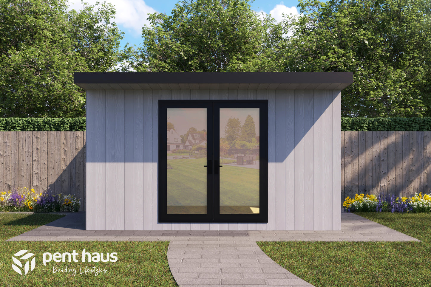 DIY Pent Haus Insulated Garden Room 4.2m x 2.6m Silver Birch - Our Garden Space