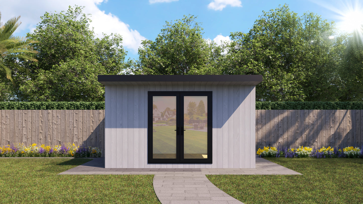 DIY Pent Haus Insulated Garden Room 4.2m x 2.6m Silver Birch - Our Garden Space