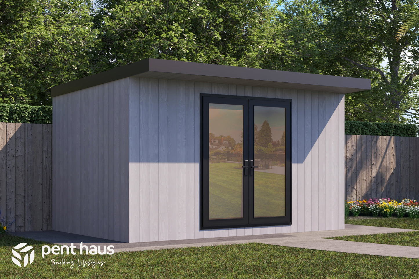 DIY Pent Haus Insulated Garden Room 4.2m x 2.6m Silver Birch - Our Garden Space