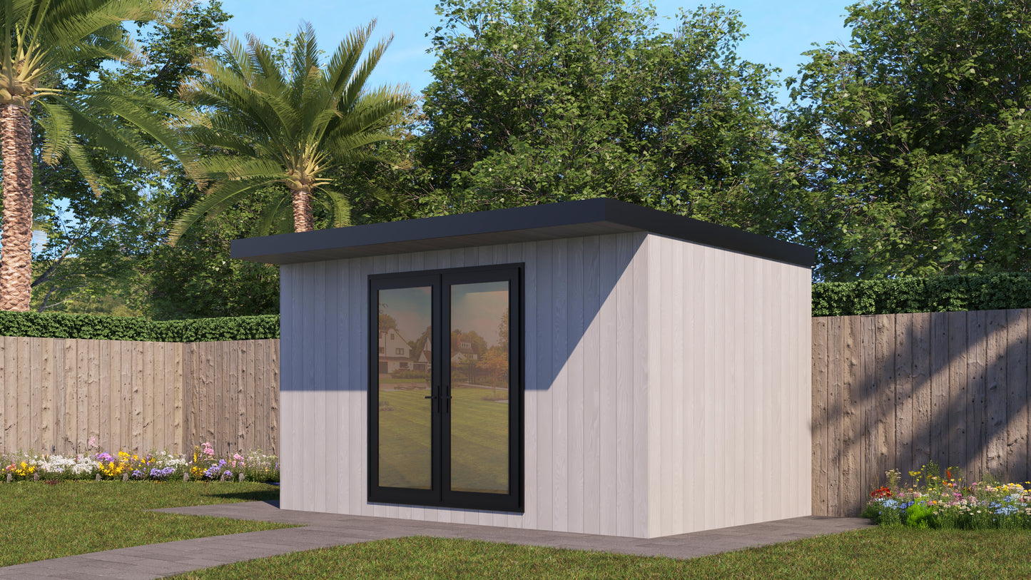 DIY Pent Haus Insulated Garden Room 4.2m x 2.6m Silver Birch - Our Garden Space